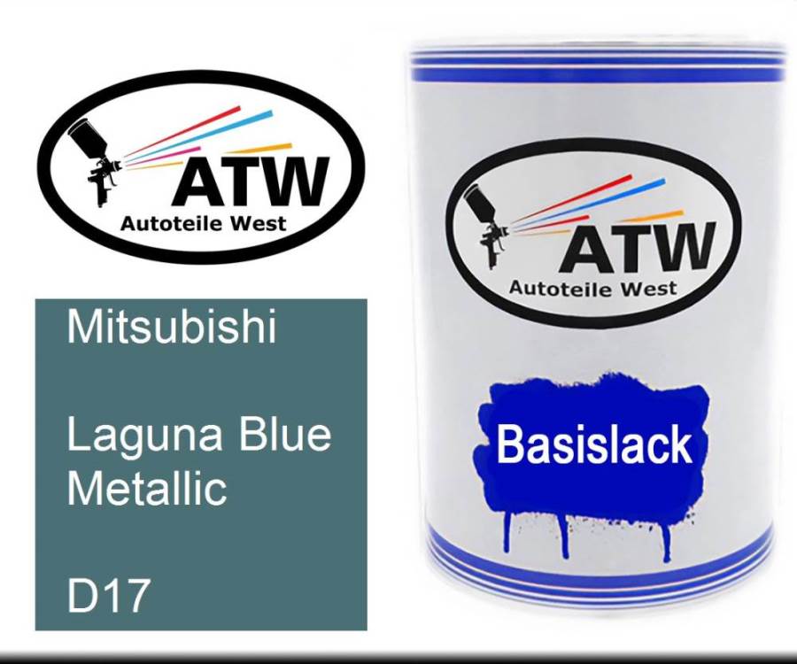 Mitsubishi, Laguna Blue Metallic, D17: 500ml Lackdose, von ATW Autoteile West.